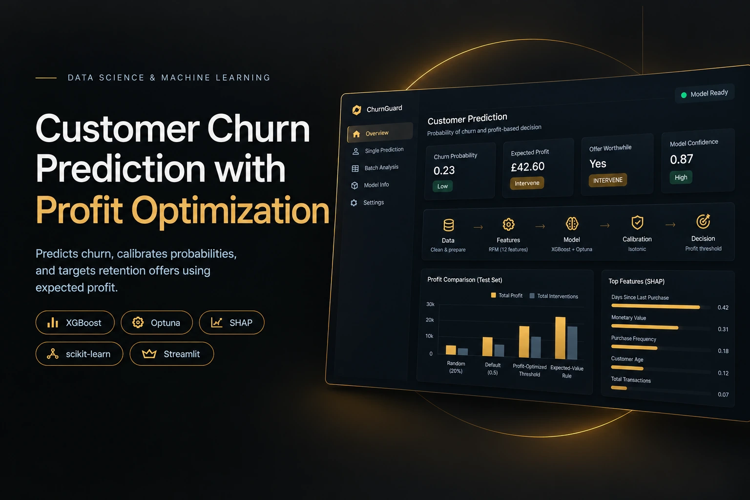 Customer Churn Prediction with Profit Optimization project diagram